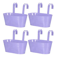 Unique Bargains Jardinières Suspendues en Fer Résistant à la Rouille, avec Trou de Drainage et Crochet Amovible, 4 pièces