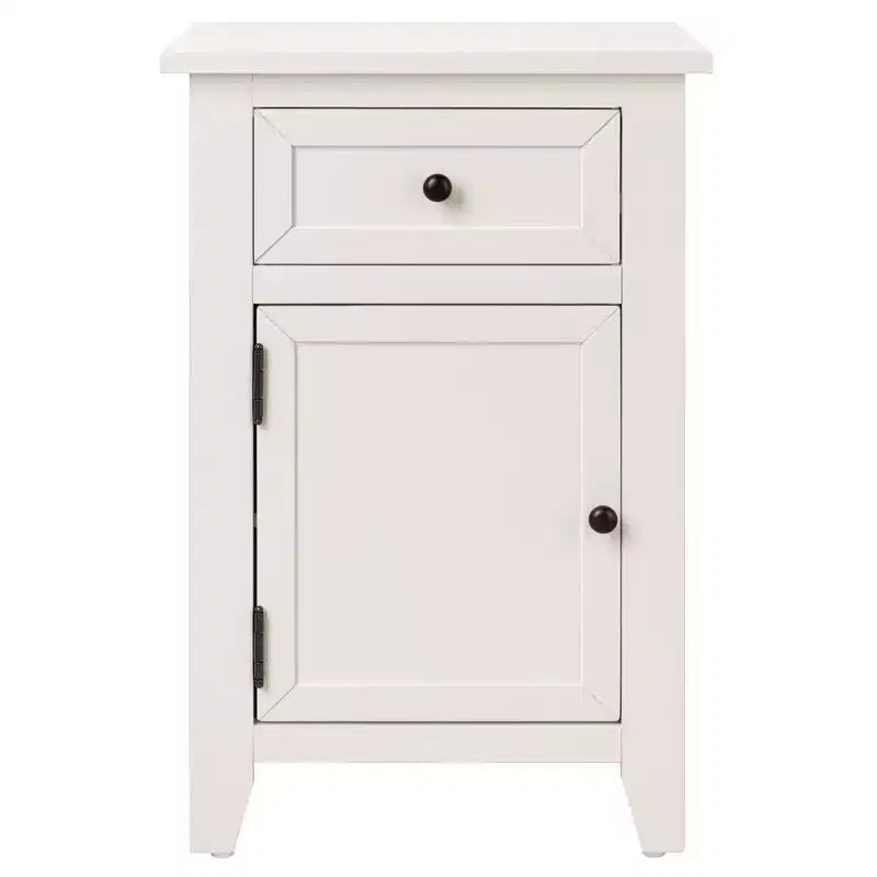 eHemco table de chevet en bois X-Side, table d'appoint avec 1 tiroir et 1 armoire de rangement à porte