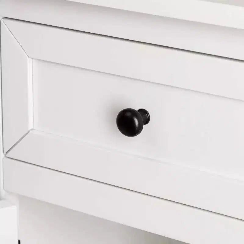 eHemco table de chevet en bois X-Side, table d'appoint avec 1 tiroir et 1 armoire de rangement à porte