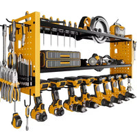 Hausource organisateur d'outils électriques à 3 niveaux rack de rangement robuste, jaune