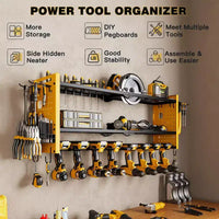 Hausource organisateur d'outils électriques à 3 niveaux rack de rangement robuste, jaune