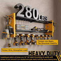 Hausource organisateur d'outils électriques à 3 niveaux rack de rangement robuste, jaune
