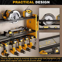 Hausource organisateur d'outils électriques à 3 niveaux rack de rangement robuste, jaune