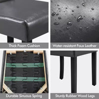 Yaheetech Lot de 4 chaises de salle à manger capitonnées en similicuir pour la maison, les restaurants, les cafés
