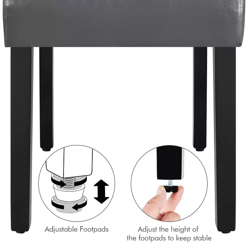 Yaheetech lot de 4 chaises de salle à manger en similicuir capitonnées à boutons pour maison, restaurants, café