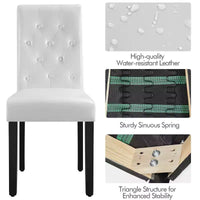 Yaheetech Lot de 4 chaises de salle à manger capitonnées en similicuir pour la maison, les restaurants, les cafés