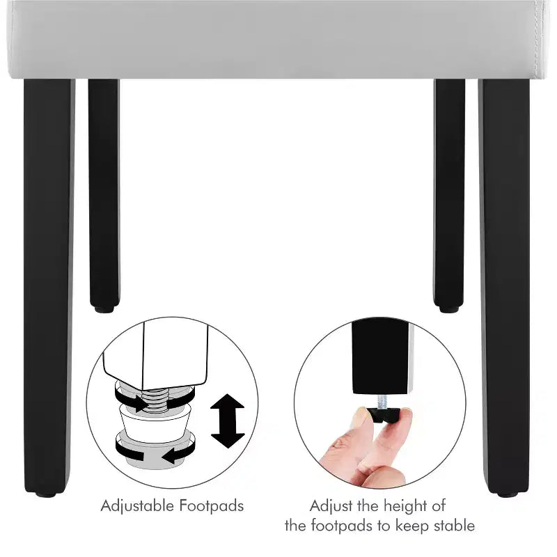 Yaheetech lot de 4 chaises de salle à manger en similicuir capitonnées à boutons pour maison, restaurants, café