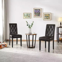 Yaheetech Lot de 4 chaises de salle à manger capitonnées en similicuir pour la maison, les restaurants, les cafés