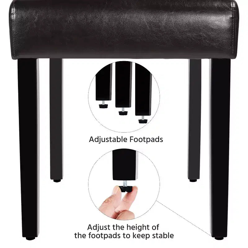 Yaheetech lot de 4 chaises de salle à manger en similicuir capitonnées à boutons pour maison, restaurants, café