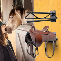 VEVOR rack à selles avec barre de tapis, 23.8 x 12.6 x 10.2 po, lot de 2 supports de selle muraux, support de selle en acier robuste, rack à selles western et anglaise