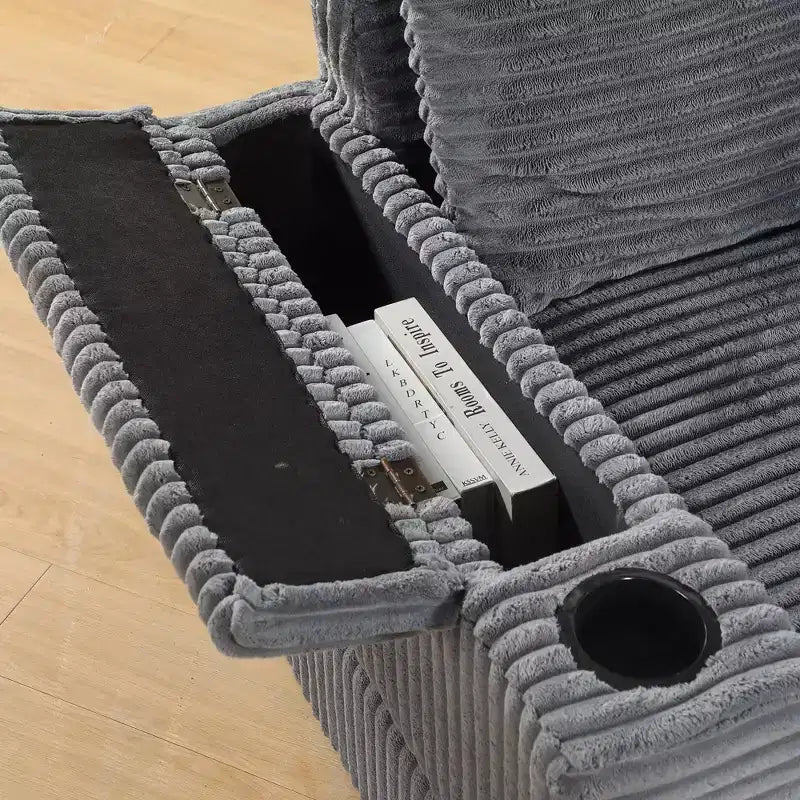 Canapé avec 2 coussins décoratifs et un pouf, canapé confortable à assise profonde pour salon