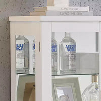 Kings Brand Furniture vitrine buffet curio moderne avec portes vitrées et étagères réglables