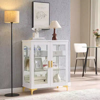 Kings Brand Furniture vitrine buffet curio moderne avec portes vitrées et étagères réglables