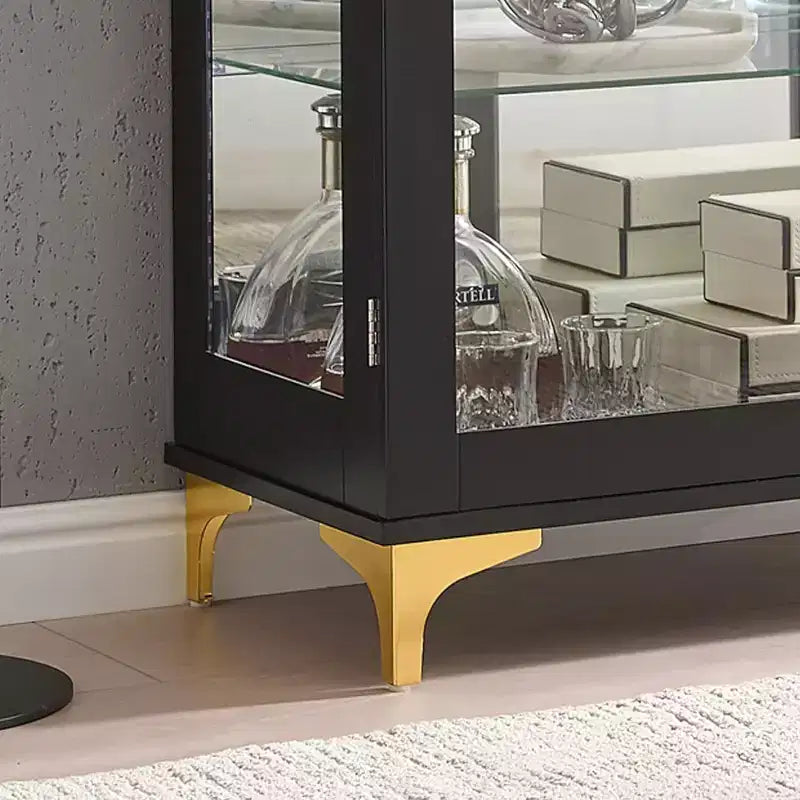 Kings Brand Furniture vitrine buffet curio moderne avec portes vitrées et étagères réglables
