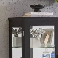 Kings Brand Furniture vitrine buffet curio moderne avec portes vitrées et étagères réglables