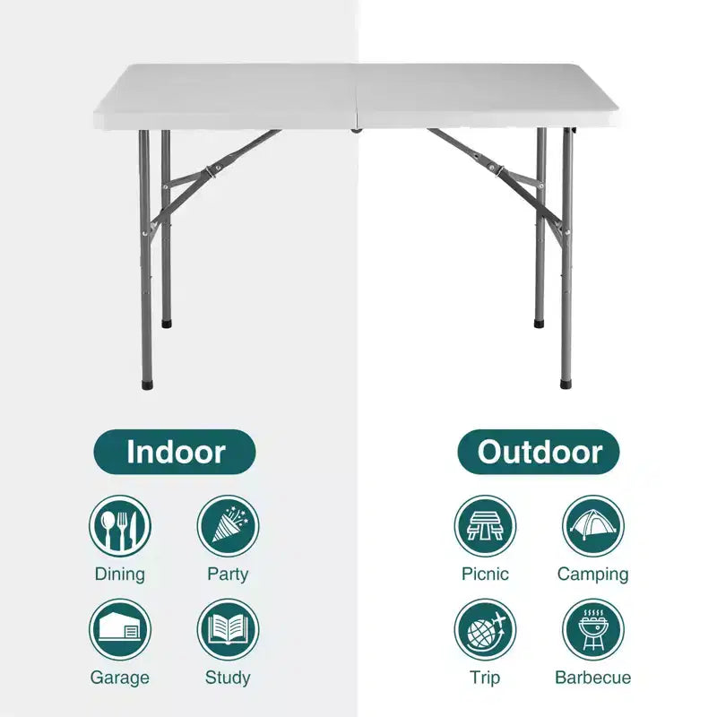 Table pliante extérieure intérieure robuste table portable avec poignée de transport pour camping pique-nique fête
