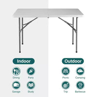Table pliante extérieure intérieure robuste table portable avec poignée de transport pour camping pique-nique fête