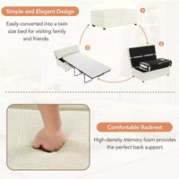 Lit pouf convertible taille Twin avec matelas - lit d'appoint gain de place pour salon et appartement