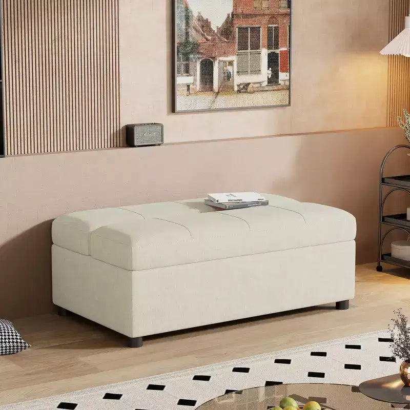 Lit pouf convertible taille Twin avec matelas - lit d'appoint gain de place pour salon et appartement