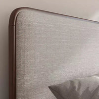 Roundhill Furniture Wyller Ensemble de chambre 3 pièces, lit plateforme avec deux tables de chevet, noyer naturel, Queen