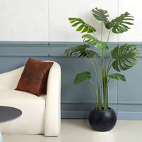 Pots de plantes d'interieur ronds à arrosage automatique 10,2 H x 13,5 dia (ouverture 10) avec drainage et indicateur de niveau d'eau, design à pois blancs