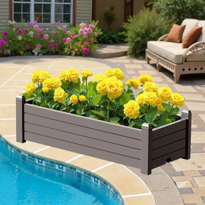 Bac de plantation rectangulaire pour jardin d'une capacité de 78 L / 21 Gal / 2,75 pieds cubes