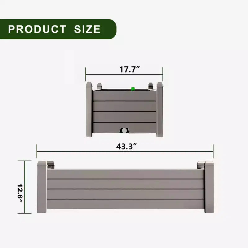 Bac de plantation rectangulaire pour jardin d'une capacité de 78 L / 21 Gal / 2,75 pieds cubes