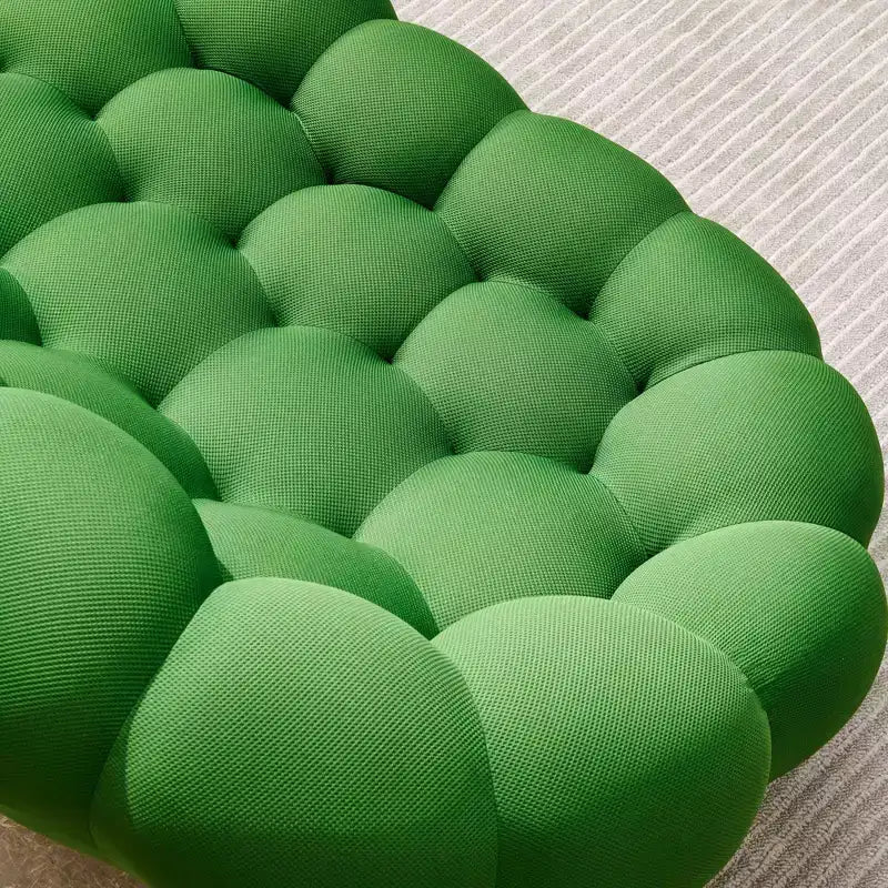 Canapé de sol à bulles 47 pouces au design incurvé, pouf poire 3D pour salon, vert