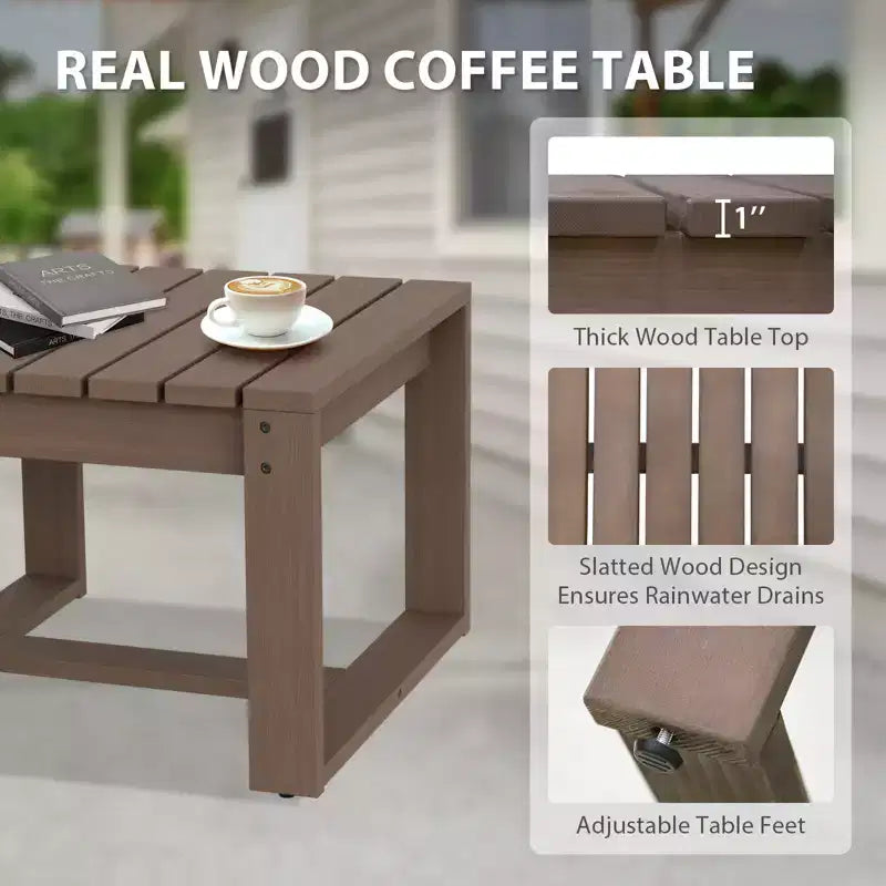 EAGLE PEAK Ensemble bistro 5 pièces en bois de cèdre naturel, mobilier de jardin, petit salon de balcon avec poufs et table basse