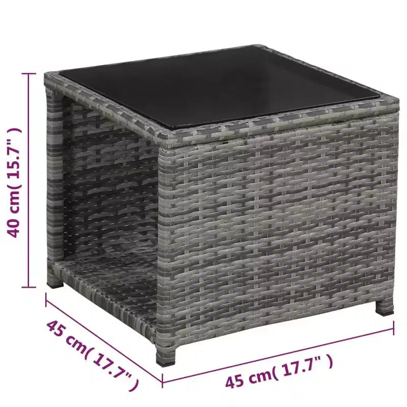vidaXL Ensemble de bistrot Gris, Gris foncé
