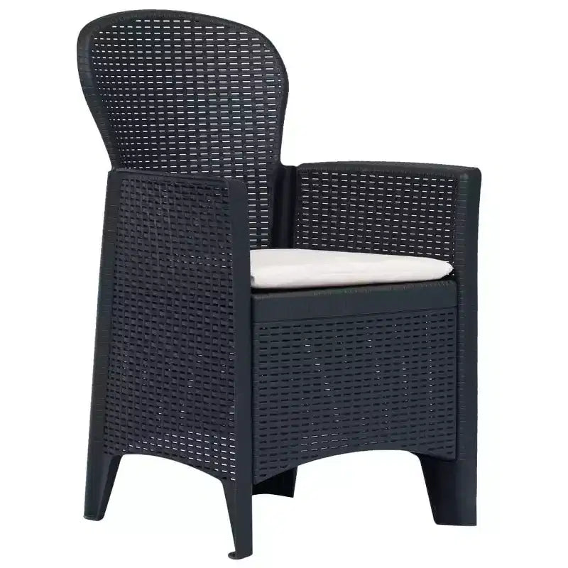 vidaXL Ensemble bistro Lot de 2 Anthracite Plastique aspect rotin Standard