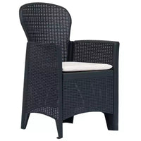 vidaXL Ensemble bistro Lot de 2 Anthracite Plastique aspect rotin Standard