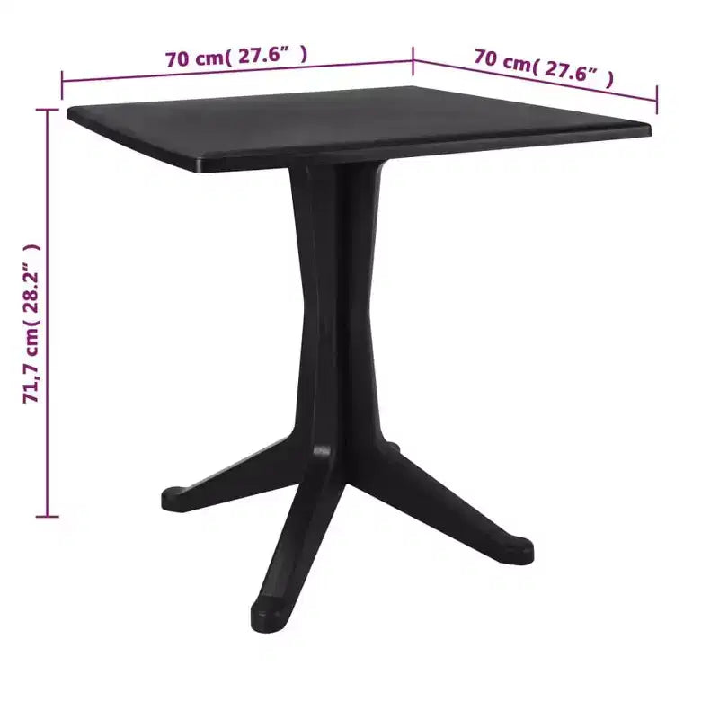vidaXL Ensemble bistro Lot de 2 Anthracite Plastique aspect rotin Standard