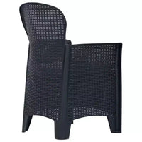 vidaXL Ensemble bistro Lot de 2 Anthracite Plastique aspect rotin Standard