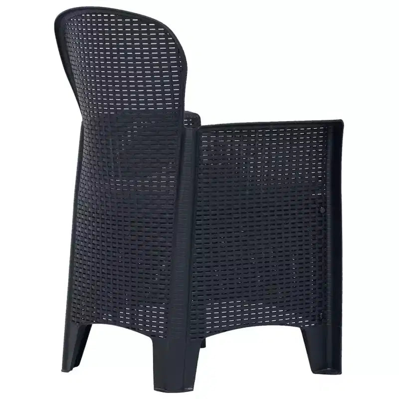 vidaXL Ensemble bistro Lot de 2 Anthracite Plastique aspect rotin Standard