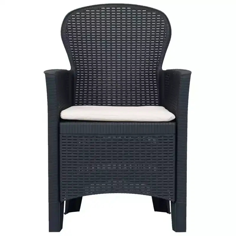 vidaXL Ensemble bistro Lot de 2 Anthracite Plastique aspect rotin Standard