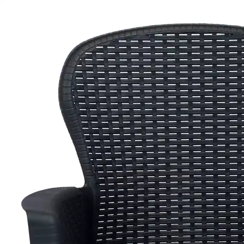 vidaXL Ensemble de bistrot, 2 pcs, aspect rotin, anthracite, plastique