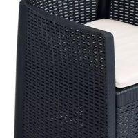 vidaXL Ensemble bistro Lot de 2 Anthracite Plastique aspect rotin Standard