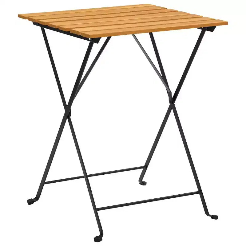 vidaXL Table et chaises de bistrot marron et noir Bois d'acacia massif Moyen