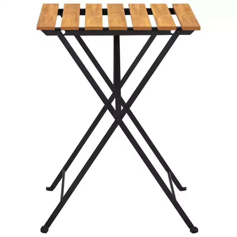 vidaXL Table et chaises de bistrot marron et noir Bois d'acacia massif Moyen