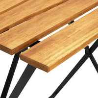 vidaXL Table et chaises de bistrot marron et noir Bois d'acacia massif Moyen