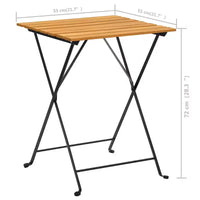 vidaXL Table et chaises de bistrot marron et noir Bois d'acacia massif Moyen