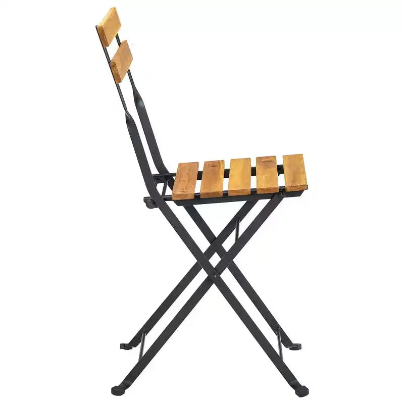 vidaXL Table et chaises de bistrot marron et noir Bois d'acacia massif Moyen