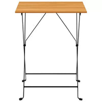 vidaXL Table et chaises de bistrot marron et noir Bois d'acacia massif Moyen