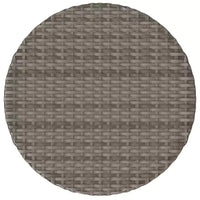 vidaXL Ensemble de bistro 3 pièces en rotin synthétique - Chaises inclinables réglables avec coussins et table ronde, résistant aux intempéries, gris/bleu marine