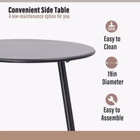 LAUSAINT Ensemble bistro 3 pièces en osier pour la maison, 2 chaises larges et table basse, parfait pour le porche, le jardin, le balcon