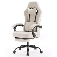Chaise de jeu d'ordinateur MAYEERTY avec support lombaire Hauteur réglable Roues rotatives à 360° Accoudoirs et appuie-tête inclus