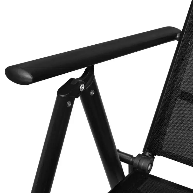 vidaXL Ensemble bistro Noir Aluminium thermolaqué, textilène, verre, acier