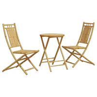 vidaXL Ensemble bistro en bambou naturel Moyen pliable