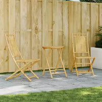 vidaXL Ensemble bistro en bambou naturel Moyen pliable